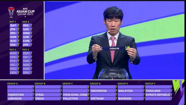 必发-2023亚洲杯分组：中国卡塔尔塔吉克斯坦黎巴嫩同组